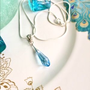 Aquamarine Swarovski Crystal, SS Rope